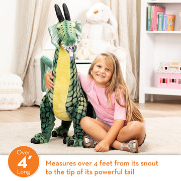 Melissa & Doug Plush Giant Winged Dragon Stuffed Animal, Multicolor, 36 x 40.5 x 16 in, Model 8804, Lifelike Design