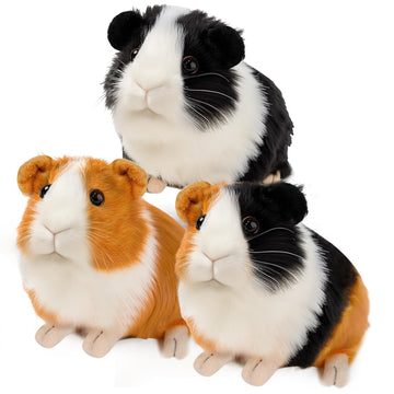 redaica 3pc Guinea Pig Stuffed Animals - Realistic Plush Cute Plushie Toys for Kids, Small Live Animals Pet Doll Toy for Boys Gi