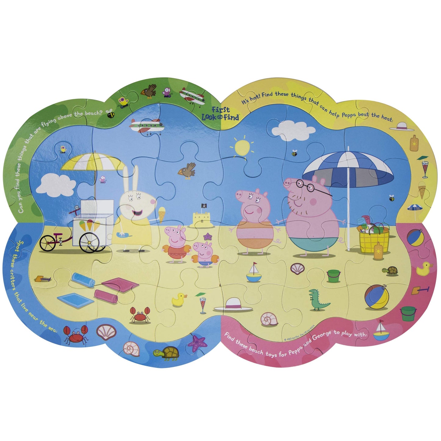 Peppa Pig Floor Puzzles For Kids Ages 3-5 - Bundle With Peppa Pig Foam Floor Puzzle, Peppa Pig Look And Find Book, Stickers, Mor