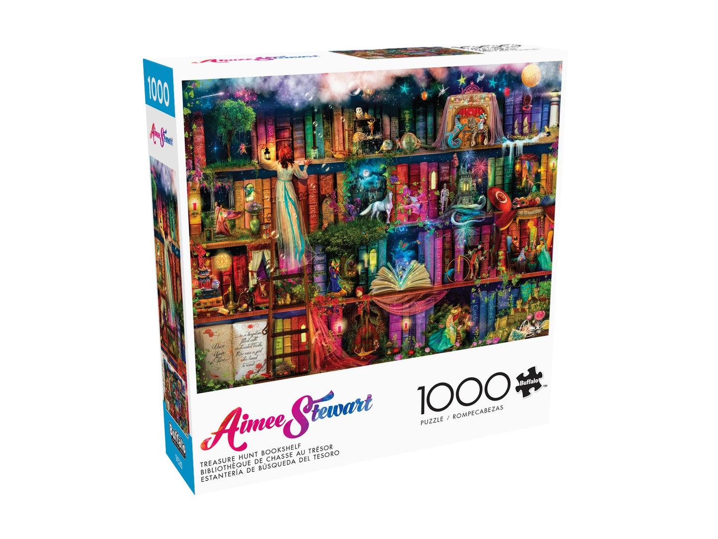Buffalo Games 1000 Piece Jigsaw Puzzle - Aimee Stewart Treasure Hunt Bookshelf - Multicolor - 26.75 x 19.75 inches - Perfect for Game Nights