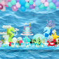 Irenare Ocean Waves Plastic Tablecloth Ocean Table Cover Water Print Table Cover Sea Tablecloth Blue For Beach Pool Birthday Party Decoration Shower Supplies(4 Pieces,54 X 108 Inch)