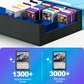 Uaono Card Storage Box For Trading Cards, 2400+ Mtg Commander Deck Box With 24Pcs Colorful Divider, Card Case Fits For Magic Tcg Ptcg Game Cards(Black&Blue)