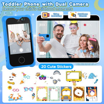 Kids Smart Phone Toys Cell Phone for Boys Girls Toddlers Baby Childrens 3-8 Years Old with Camera Touchscreen for Birthday