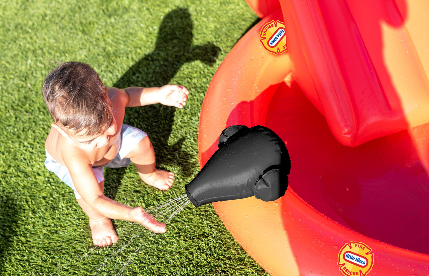 Little Tikes Fire House Adventure Inflatable Play Center Pool and Sprinkler.