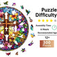 Jigfoxy Wooden Puzzles for mature-themeds  Stained Glass Cross Wood Puzzles mature-themed  Unique Animal Shape Wooden Jigsaw Puzzles for mature-themeds  Birthday Gifts for Puzzle Lovers  Family (L-13.4 * 13.4in-300pcs)