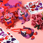 64 Sets Valentines Day Crafts Kits for Kids, Valentines Day DIY Monster Cards for Kids, Valentines Paper Craft Hanging Ornamen