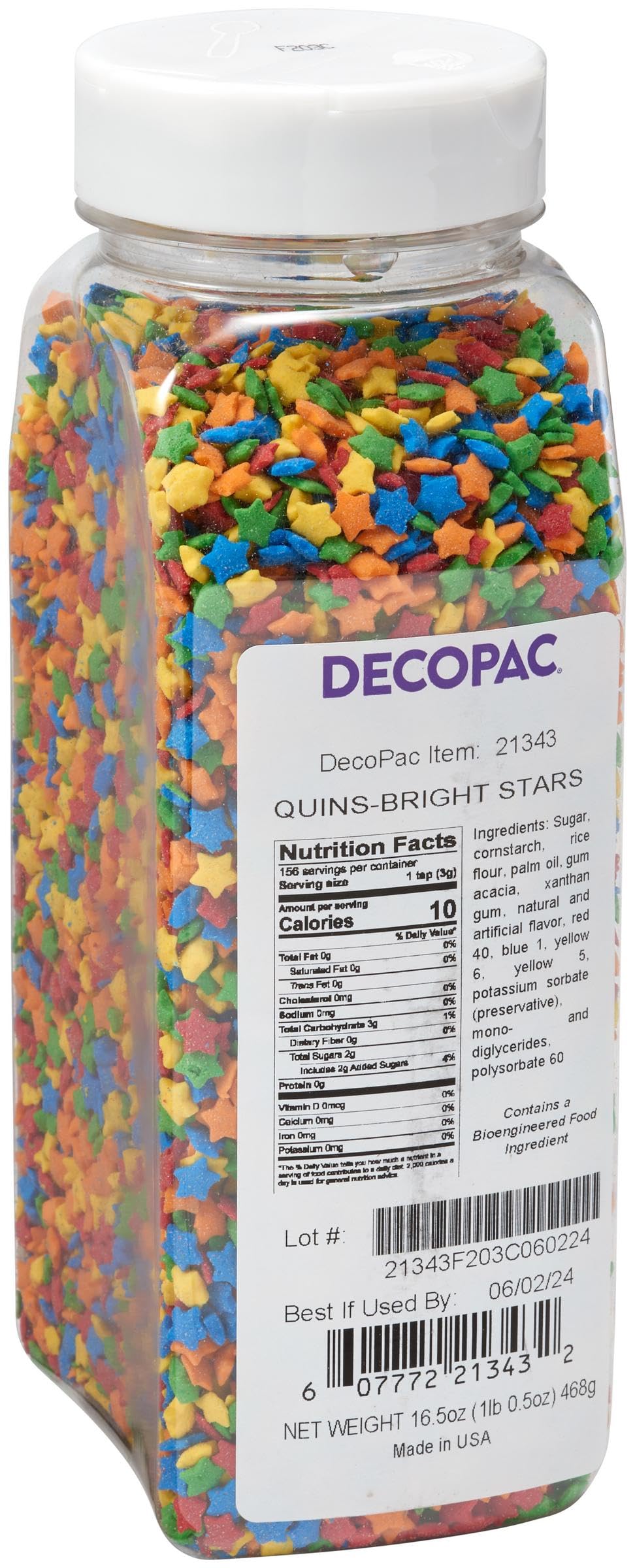 DECOPAC Quins Fancy Sprinkles, 19.5oz, Candy Sprinkles in Handheld Container, Edible Sprinkles For Celebration Cakes, Cupcakes,
