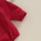 Fybitbo My First Christmas Baby Girl Boy Outfit Sweatshirt Romper Sweater Onesie Long Sleeve Bodysuit Fall Clothes (Red Embroide
