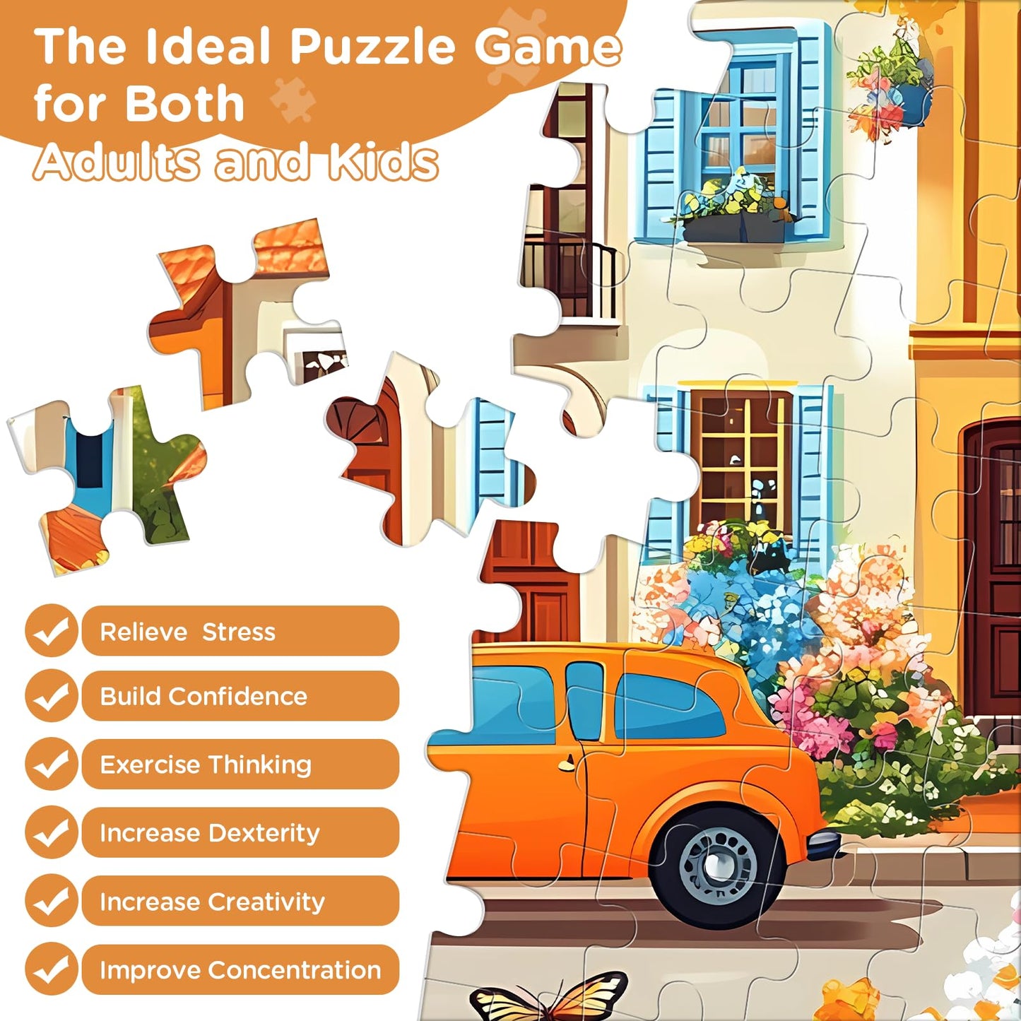 Jigsaw Puzzles 300 Pieces for Kids mature-themeds Seniors  Car Butterfly Puzzles for mature-themed  Recycled Paper 300 Pieces Puzzle as Home Decor  Sturdy Puzzle Challenging Family Game Great Gift