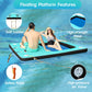 CALOBANA Inflatable 8ft x 6ft Floating Dock, Mint Green & Black Water Platform with Rope Ladder for Boats, Pool, and Relaxation