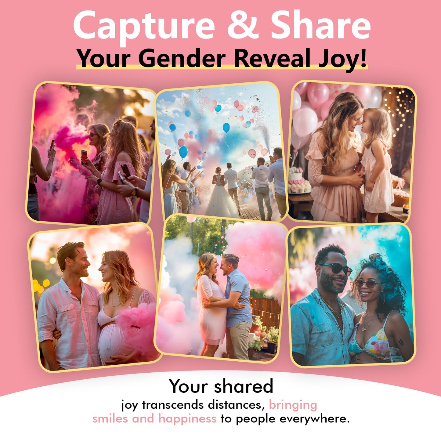 Previvo Gender Reveal Fire Extinguisher Set - 2 Pcs Pink Gender Reveal Smoke Spray - 100% Biodegradable Party Supplies- For Memo