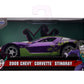 2009 Chevrolet Corvette Stingray ''Joker'' ''Dc Comics'' ''Hollywood Rides'' Series 1/32 Diecast Model Car By Jada