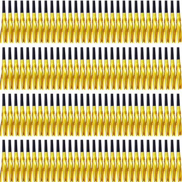 LCPQMZGH 120 Pcs Gold Noise Makers, Metallic Fringed Noise Makers for New Year Party Favor Supplies (Gold)