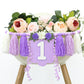 HODIHIWI Handmade Wildflower 1st Birthday HighChair Banner Purple White Party Decoration For Girls Hangings Decorative