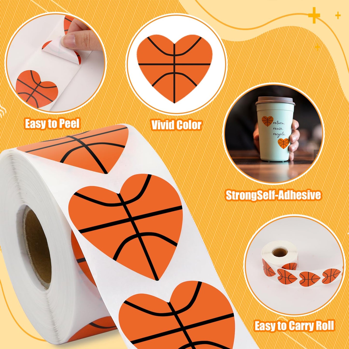 FEBSNOW Flower Stickers, 600Pcs 2 Rolls Spring Summer Stickers Flowers Decals Self Adhesive Envelope Sealer Office Classroom Dec