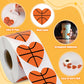 FEBSNOW Sports Stickers for Kids, 600pcs Valentines Basketball Heart Seal Labels for Sports Events Decorations