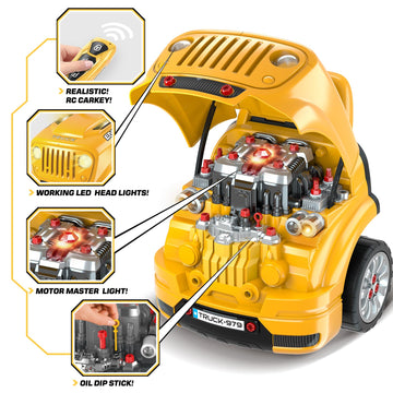 Toys for 3 4 5 6 7 8 years Old Boys, Large Truck Engine , Mechanic Repair Set for Kids, Big Truck Builder Kit, Take Apart Motor