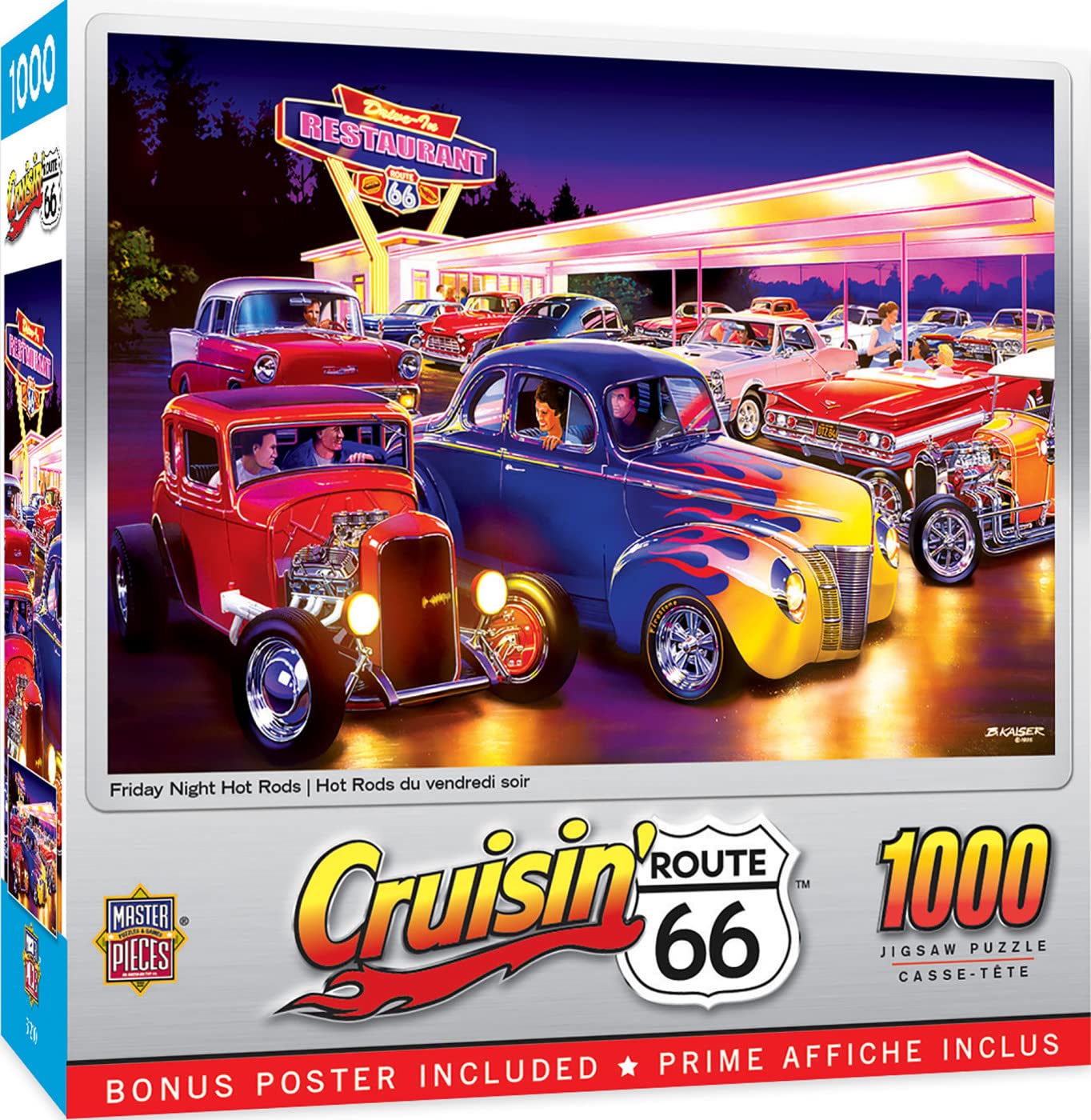 MasterPieces 1000 Piece Jigsaw Puzzle - Friday Night Hot Rod's - Cardboard - 19.25"x26.75" - Perfect for Adults and Families