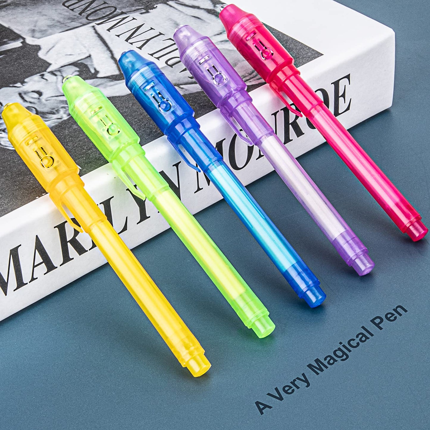 Stenda Invisible Spy Ink Pen 5 Pcs, With Uv Pen Light, Party Favors For Kids 8-12, Stocking Stuffers For Christmas, Provide Thanksgiving, Halloween For Boys Girls Goodie Bag