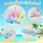 Collapsible Beach Buckets for Kids, 4 Packs Foldable Sand Buckets and Shovels with Mesh Beach Bag, Silicone Sand Pails for Toddl