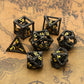D&D Dice, Hnccesg Metal Dice Set Polyhedral Hollow Role Playing D And D Starter Dice For Rpg Mtg Table Board Games (3D Black)