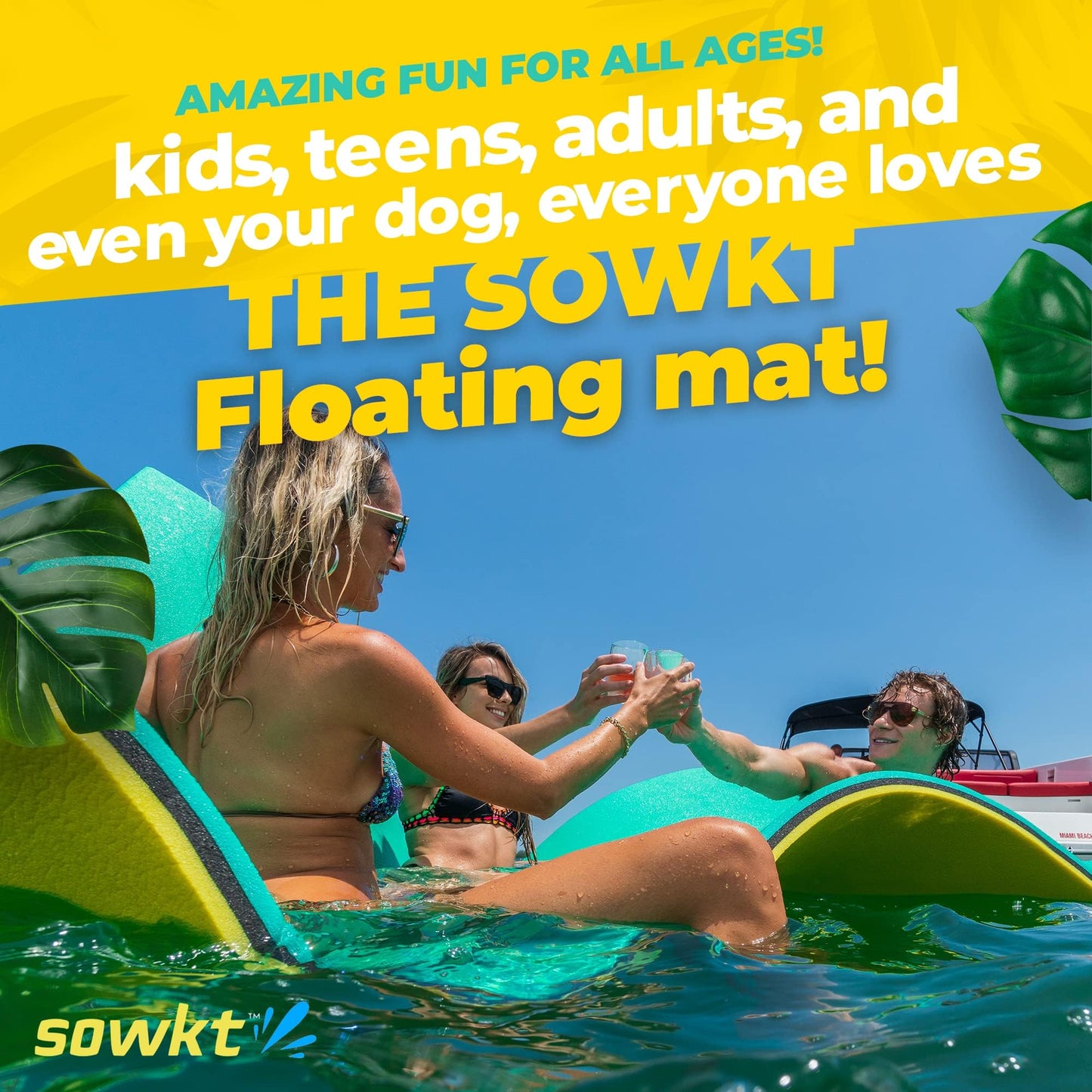 Sowkt Lily Pad Floating Mat (18 X 6 Ft) - Premium Floating Water Mat For The Lake And Boating - Giant Floating Water Pad For Lak