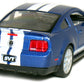 5 2007 Ford Shelby GT500 with Stripes 1:38 Scale (Blue) by Kinsmart