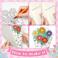 Moinchore 48 Pcs Fall Christmas Crafts Bouquet Color Your Own Paper Bouquet Coloring DIY Crafts Happy Teachers Mom Grandparent G