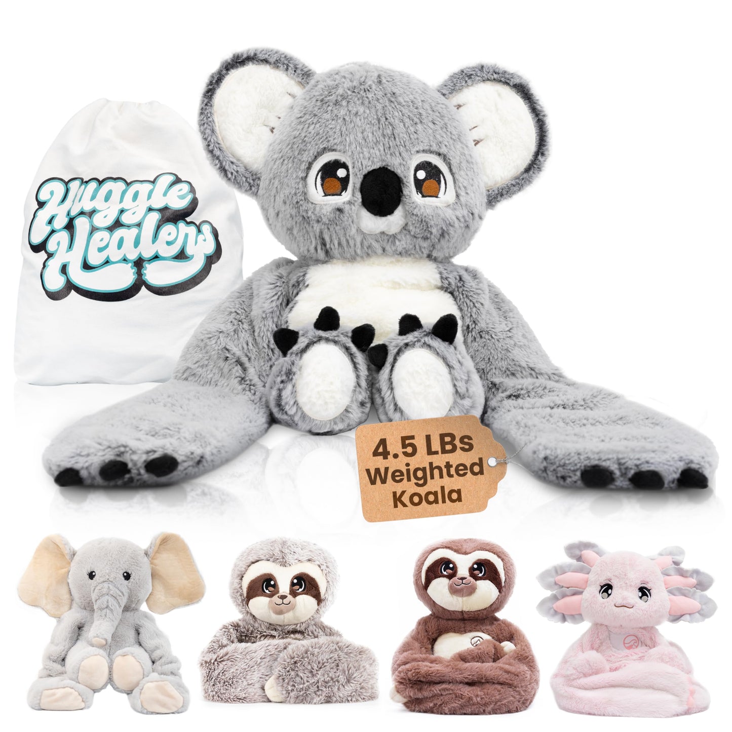 Koala Weighted Stuffed Animal for mature-themeds and Kids 4.5 lbs - 38 Long Comforting Arms for Soothing Hugs Weighted Plushies - Stuffed Animals for Anxiety and Stress Relief - Noa Koala