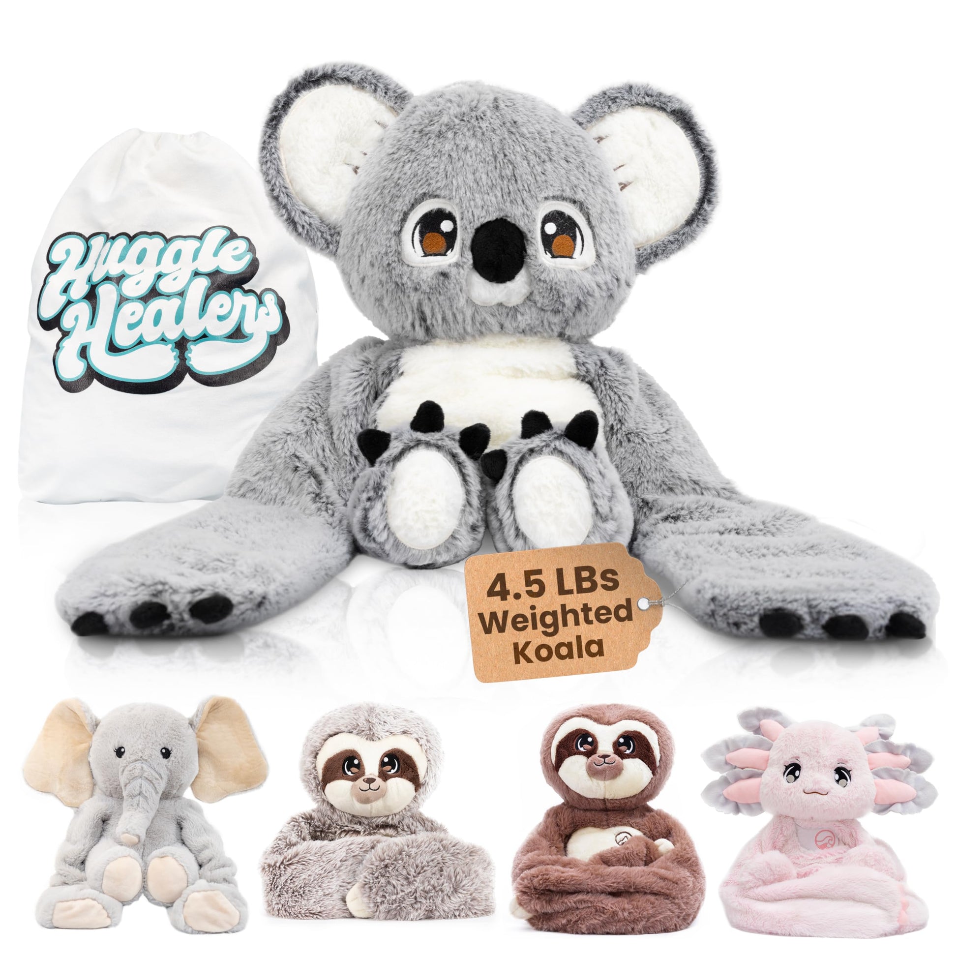 Koala Weighted Stuffed Animal for mature-themeds and Kids 4.5 lbs - 38 Long Comforting Arms for Soothing Hugs Weighted Plushies - Stuffed Animals for Anxiety and Stress Relief - Noa Koala