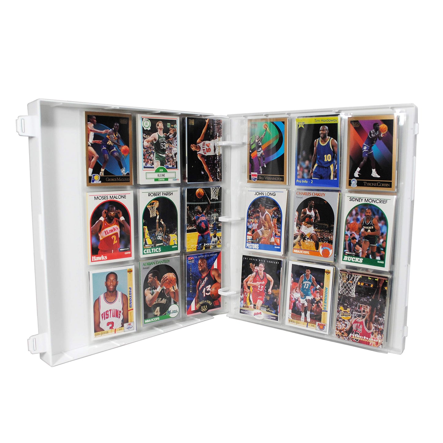Unikeep Basketball Themed Trading Card Collection Binder Complete With Trading Card Pages. Fully Enclosed Case With A Locking Latch To Keep Cards Secure (Red Dunk, Poly Ring)