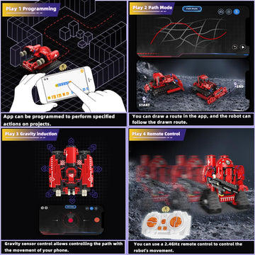 Suplanet Stem Robot Toys For Kids Ages 8-14, 5-In-1 Remote Control And App Programmable Robot Toys - 495 Pcs Diy Building Scienc