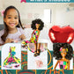 KOOLOREZ: Maribel - Our Queens Black Doll Set - Brown/Black Afro Doll w/Movable Joints - Lovely 12.5 Dark Skin & Diversity Dolls - Vinyl Dolls for Girls with African Heritage Style Outfit