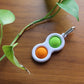 Fat Brain Toys Simpl Dimpl - Simple Dimple - Orange/Lime - Popping Fidget Keychain