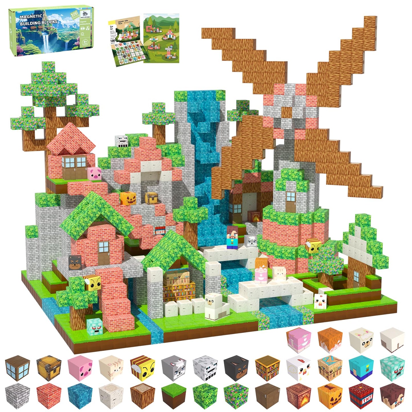 Magnetic Blocks, Magnetic Tiles Building Blocks, Magnet Cubes Stem Sensory Game Toys Christmas Birthday Gifts For Kids Boys Girl