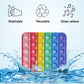 Alphabet Pop Fidget Toy Letters Abc Numbers Learning And Educational Toys Square Sensory Toys Popper Games Stress Relief Gifts For Kids Macaron 2 Packs Single Side(Uppercase And Lowercase Letters)