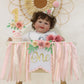 Dusty Pink 1st Birthday High Chair Floral Banner Decor Boho Floral 1st Birthday Hat Decorations Cake Topper Baby Girl Banner Bab