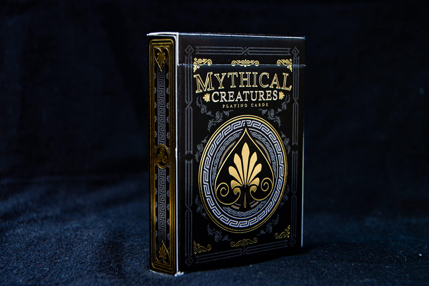GENT SUPPLY CO. Mythical Creatures Playing Cards - Waterproof PVC, Black/Silver/Gold Edition, Custom Hand-Drawn Art