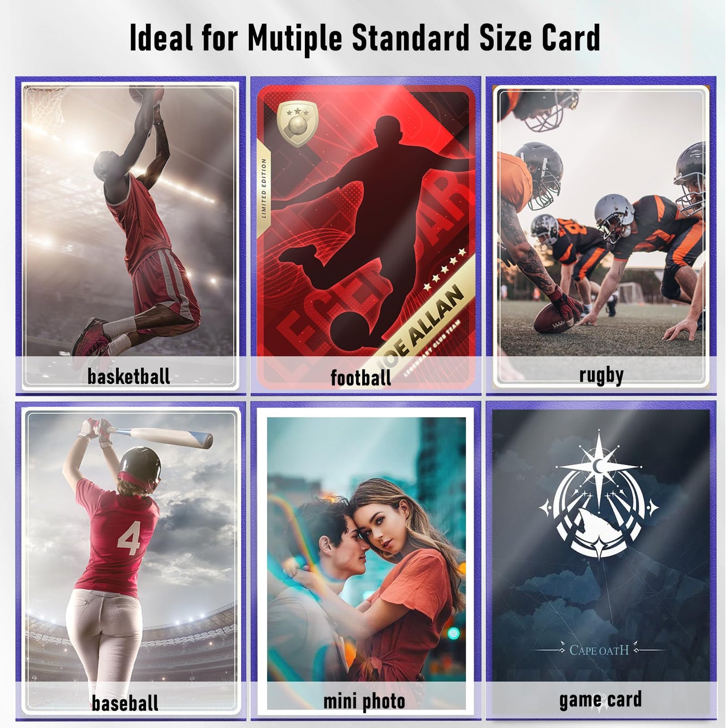 600Pcs Card Sleeves For Collectable Gaming Cards, Matte Card Protectors Sleeves For Baseball Cards, Game Cards And Trading Cards (6 Colors)