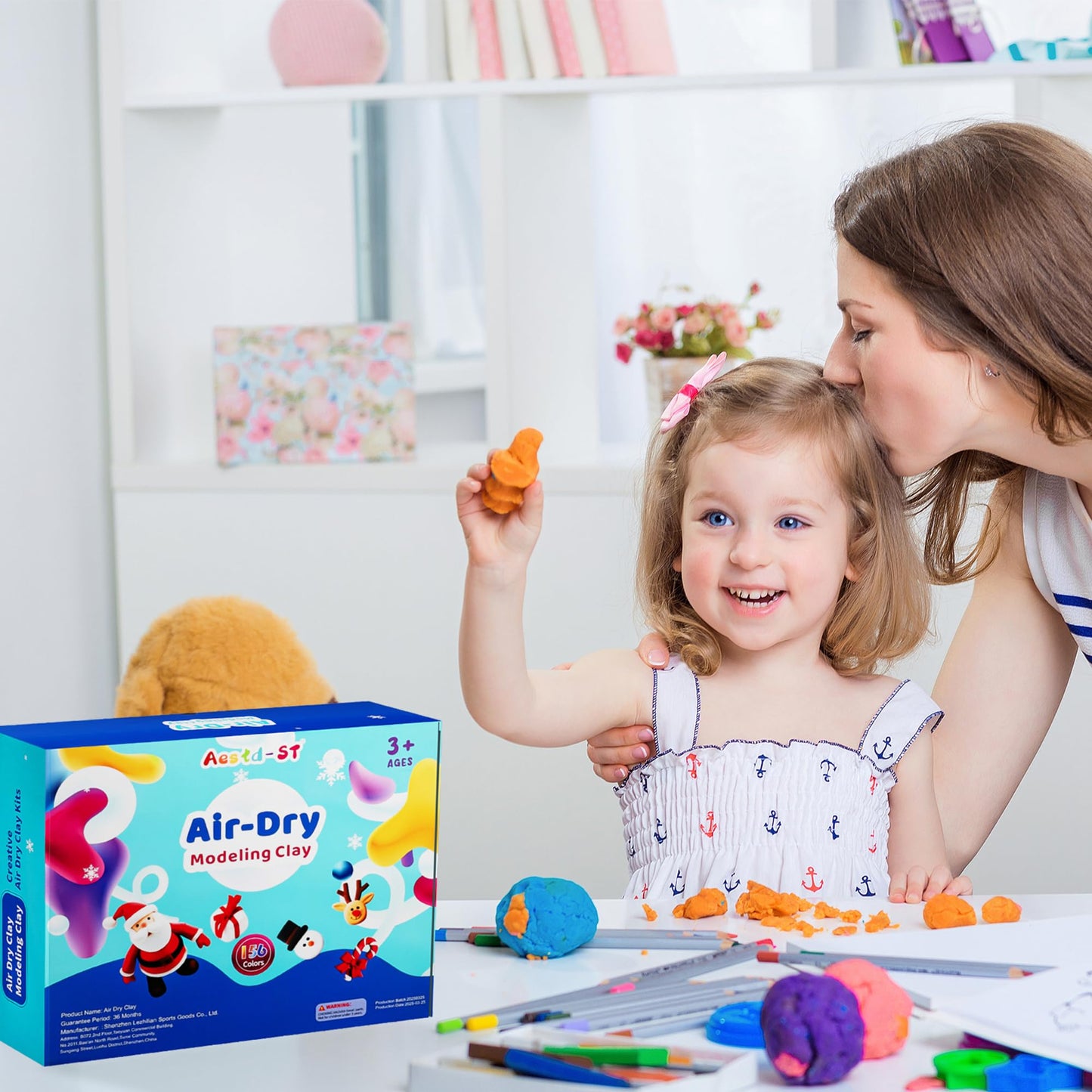 Air Dry Clay 156 Colors, Modeling Clay for Kids, Model Magic Clay, DIY Molding Clay Kit with Sculpting Tools, Soft and Non-Stick