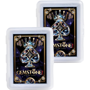 Gemstone Deck enhanced Waterproof Playing Cards (2-Pack)  100% Plastic Water Proof for Pool Beach Hot Tub Camping Travel Gift Set with 54 Cards 2 Jokers & Carrying Case