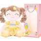 Gloveleya Personalized Curly Doll With Your Name - Cute Custom Yellow Soft Plush Doll For Girls Plush Doll Customized Gifts