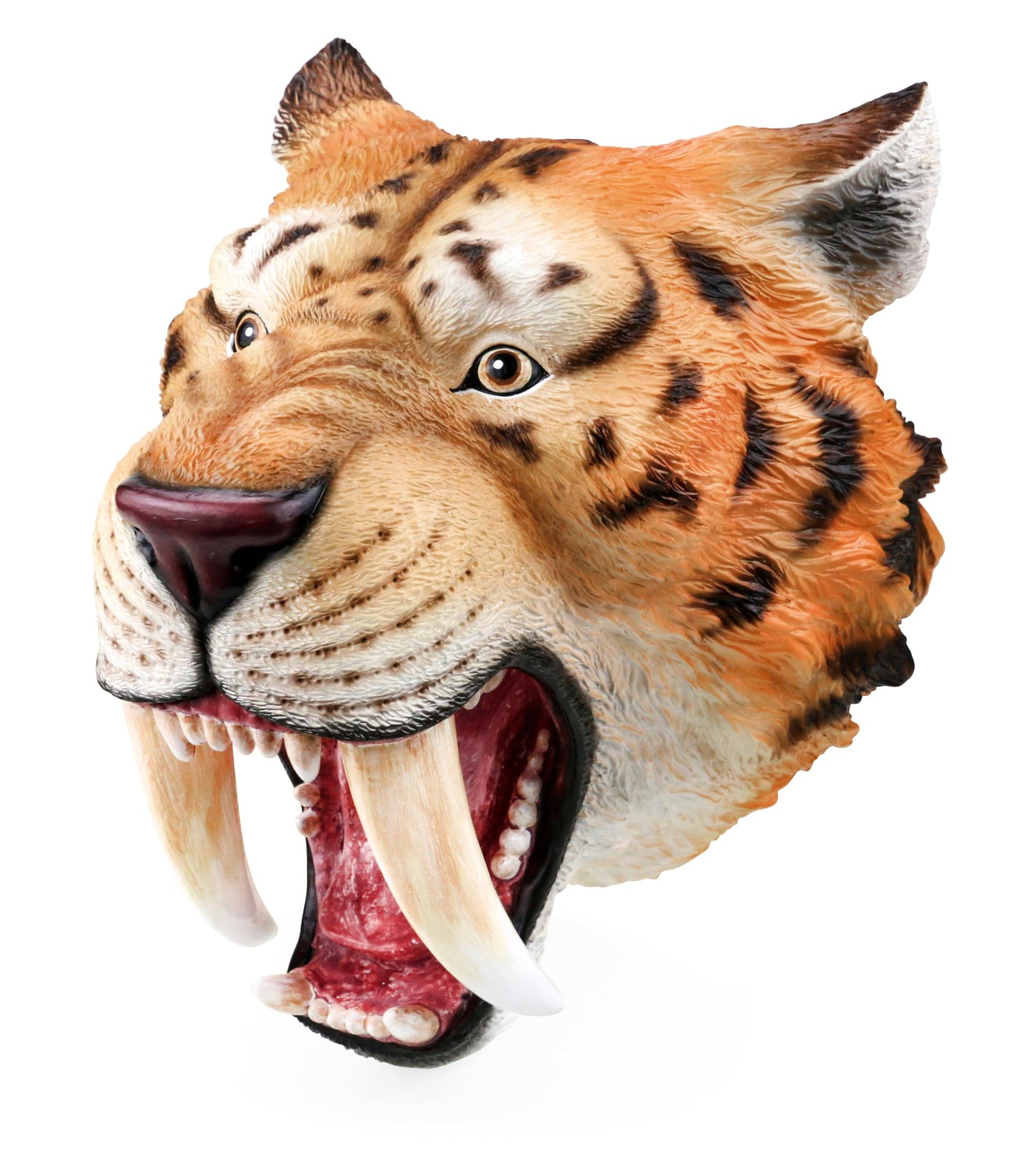 Gemini&Genius Saber-Toothed Tiger Hand Puppet, Saber-Toothed Wild Animal Puppets Toys, Soft Rubber- Realistic Action Figure Toys