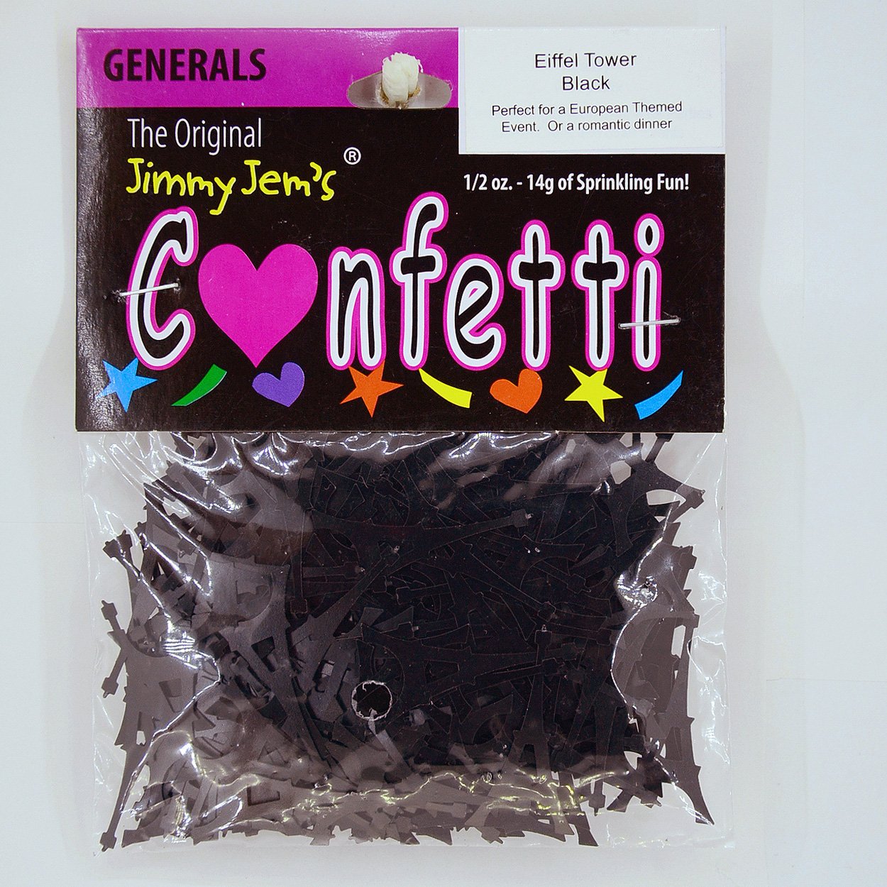 Confetti Eiffel Tower Black - 2 Half Oz Bags (1 oz) #9278 Q01