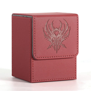 Komick enhanced PU Leather Card Storage Box for MTG  Yugioh Deck Box  Holds 100+ Gamegenic MTG Box with 2 Dividers for Collectible Trading Cards Deck Box TCG  MTG  CCG (Red Griffin)