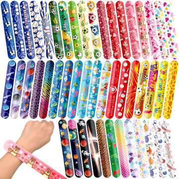 JoyRapt 144PCS Slap Bracelets for Kids 8-12 Party Favors, Christmas Gifts for Kids Slap Bracelets Bulk Classroom Prizes, Snap Br