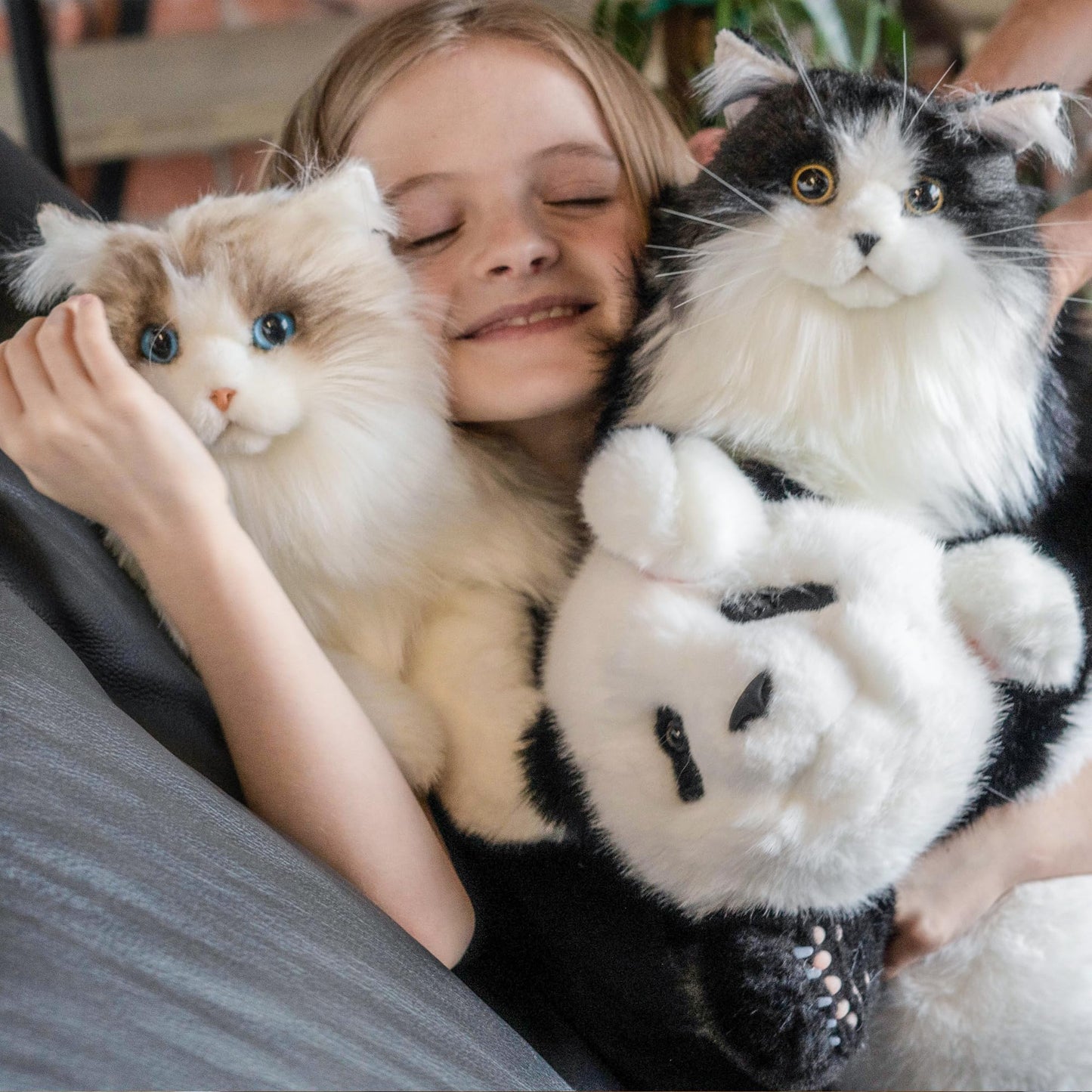 Chongker Weighted Stuffed Animals - Realistic Cat Stuffed Animal Soft and Cuddly Plush with Realistic Details for Kids and Cat Lovers 3LB