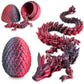 Locyfens 3D Printed Dragon Eggs With Dragon Inside, Articulated 3D Dragon Toys With 3D Dragon Eggs, Crystal Dragon Black Red