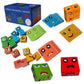 Birthday Popper Wooden Emoji Cubes Face Change Puzzle Game | Expressions Matching Block Sorting Toy With Challenge Cards | Memor