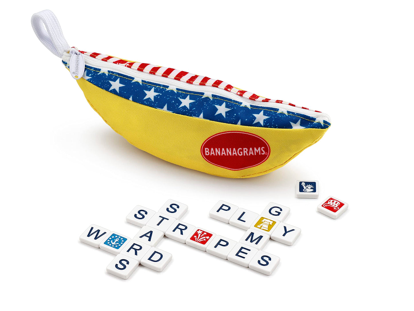 Bananagrams Stars and Stripes Edition Family Board Game - Mixed Materials, Model SAS001
